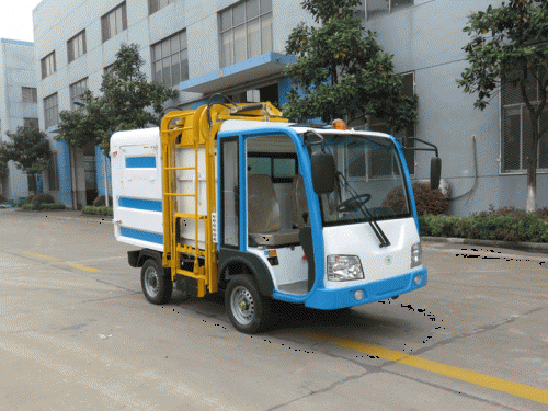 荆州电动环卫车_电动侧翻桶清运车