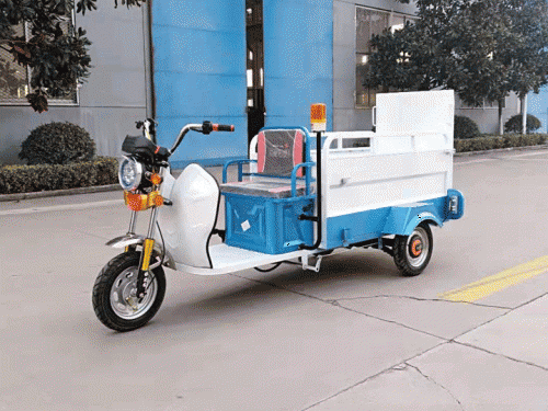 荆州电动保洁车_电动三轮双桶车